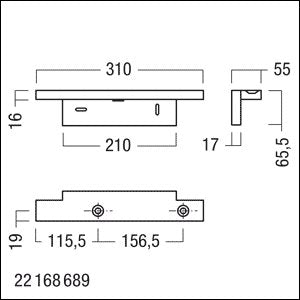 Zumtobel Group - Mechanisches Zubehör/Ersatzteile für Leuchten Anbauwinkel COSIGN150 #22168690 180Gr NDA/NSI/NPS