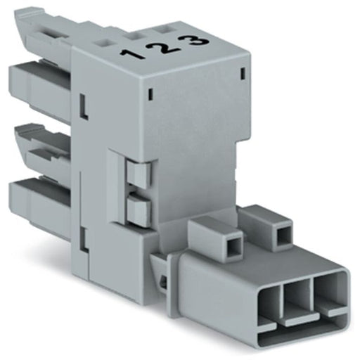 WAGO - Kompaktverteiler für steckbare Gebäudeinstallation h-Verteiler 3-polig 890-1661 Kod. B,grau − 50 Stück