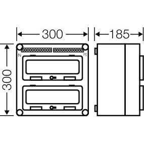 Hensel - Installationskleinverteiler Automatengehäuse Mi 1222 24TE m.2Klappdeckeln − 1 Stück
