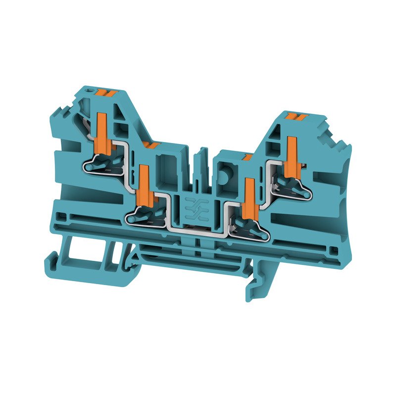 Weidmüller - Durchgangs-Reihenklemme Klemme PUSH IN 4qmm AL4C 4 BL − 50 Stück