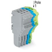WAGO - Ein- und mehrpolige Klemmenleiste 1-Leiter-Federleiste 2020-105/000-038 1,5 mm²,gr/bl/gn-ge − 50 Stück