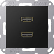 Jung - Multifunktions-Anschlussdose Multimedia-Anschlusssystem MA A 1133 SWM graphitschwarz matt