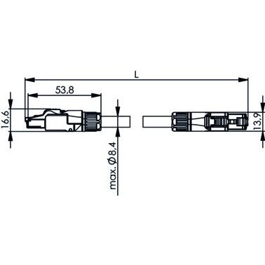 Telegärtner - Konfektionierte Leitung für steckbare Gebäudeinstallation STX RJ45 - RJ45 VL 100017326 Cat.6A(IEC)