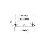 Brumberg Leuchten - Downlight/Strahler/Flutlicht LED-Einbaudownlight 230V 41644165DA 3500K, quadratisch