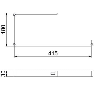 OBO Bettermann - Wand- und Deckenbügel für Kabeltragsystem Abhängebügel Flachstahl AHB 400 FTK SW B400mm Stahl PES135