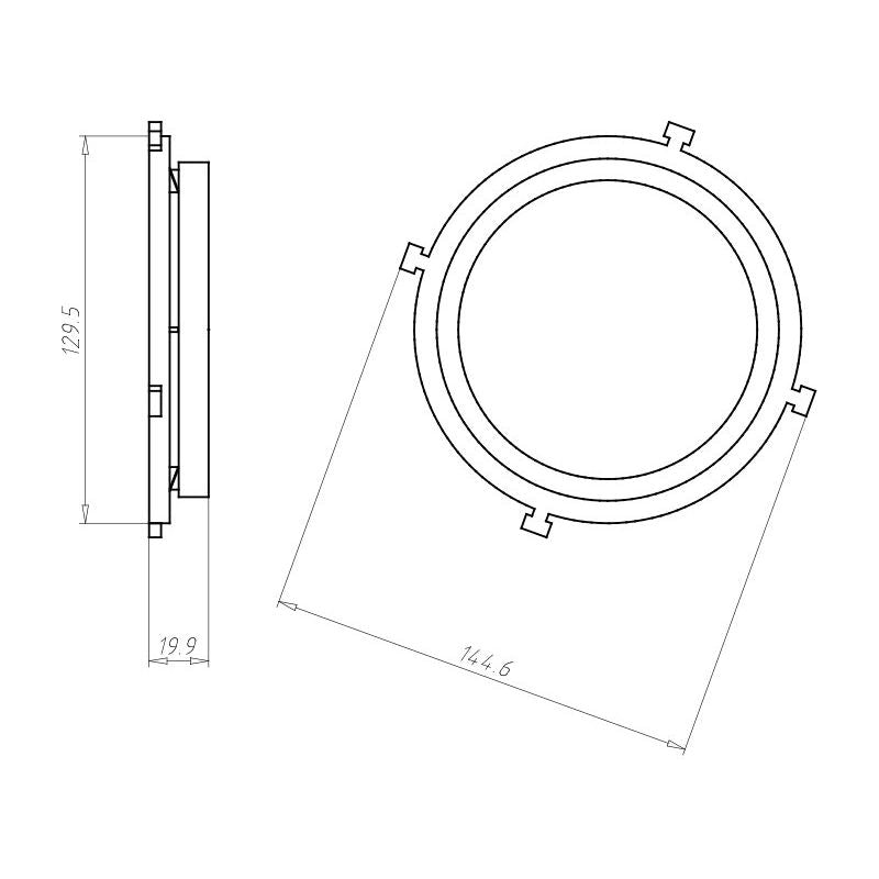 Kaiser - Zubehör/Ersatzteile für Leuchteneinbaugehäuse Frontteil HaloX 100 1281-67 DA 100 Sichtbeton