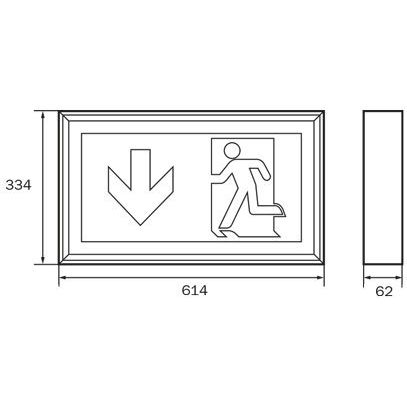 RP-Technik - Hinweisleuchte LED-Rettungszeichenleuchte LSW413SC EB 3h, SC
