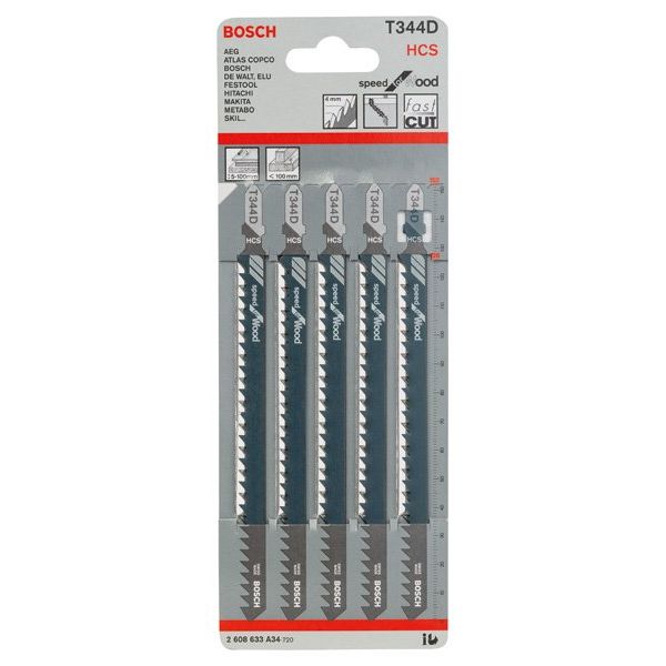 Bosch - Stichsägeblatt T 344 D 2608633A34 Speed for Wood