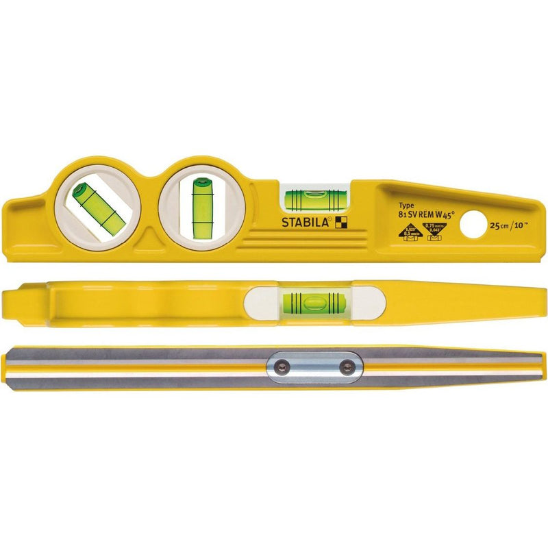 Stabila - Wasserwaage Torpedo-Wasserwaage 81 SVREM W45 25cm, Winkellibelle