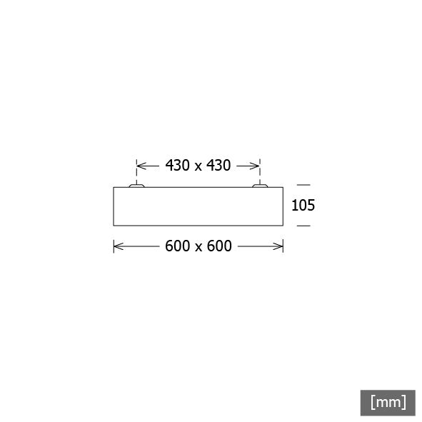 LTS Licht&Leuchten - Decken-/Wandleuchte LED-Anbauleuchte PLL52600301/DALI si 52W 3000K 4770lm