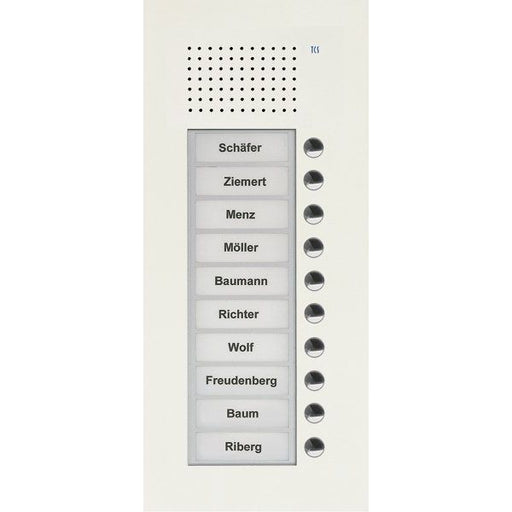 TCS Tür Control - Türstation für Türkommunikation Audio Außenstation PUK 10 PUK10/1-WS Tasten 1-spaltig UP