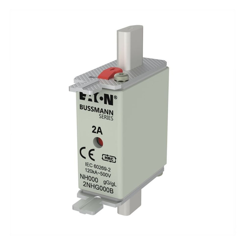 Eaton - Messersicherung Sicherungseinsatz Nieders. NH-SICHERU#2NHG000B 2A AC 500V 120kA − 3 Stück