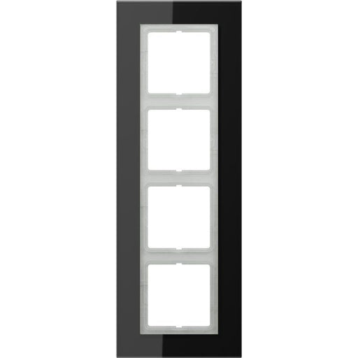 Jung - Abdeckrahmen Glasrahmen 4-fach sw LSP 984 GL SW waage/senkrecht