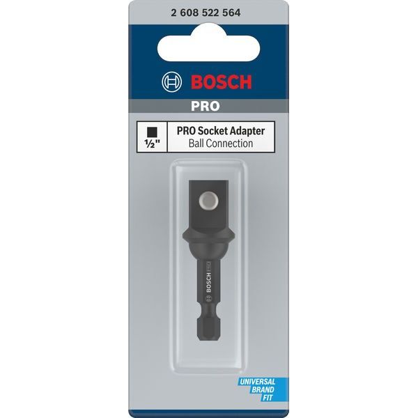 Bosch - Verlängerung für Steckschlüssel-Einsätze, Steckschlüssel, Knarren PRO Socket Adapter mit 2608522564 Kugelverbindung 1/2