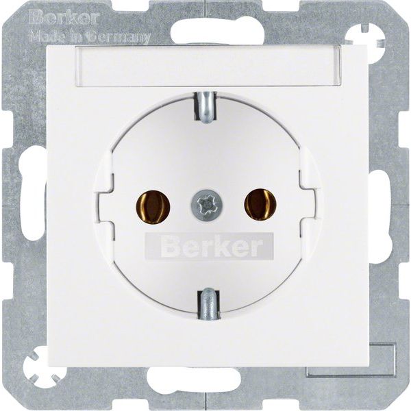 Berker - Steckdose SCHUKO-Steckdose pws/gl 47508989 m.Beschriftungsfeld