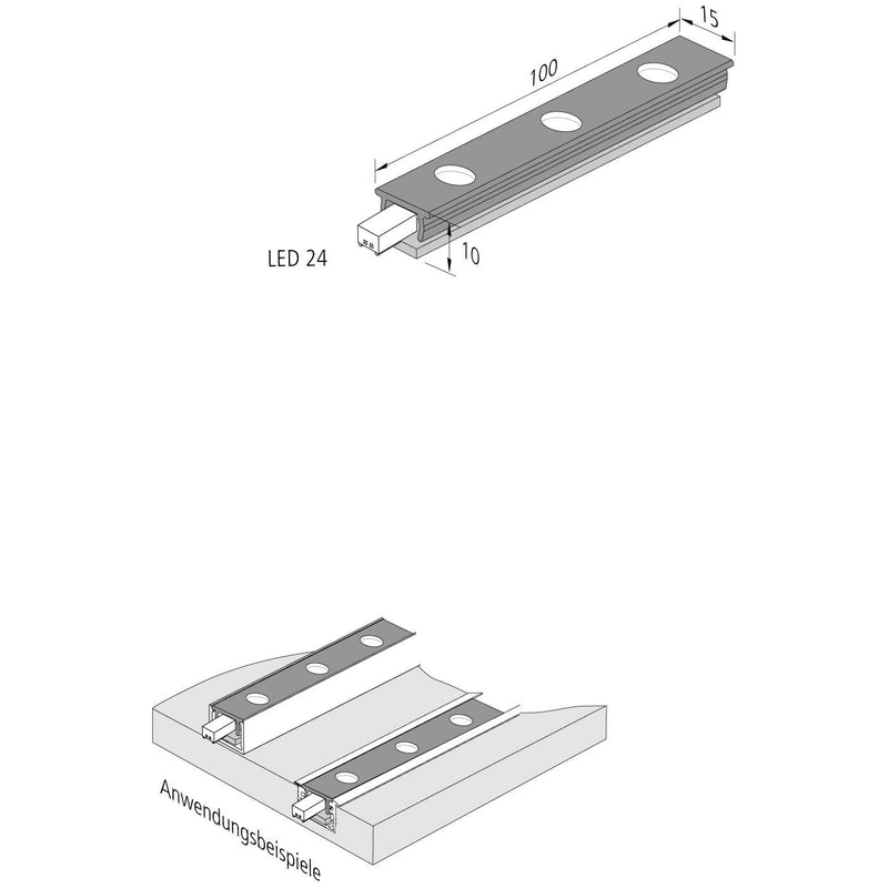 Hera - Downlight/Strahler/Flutlicht LED-Spot-Leiste 61002120103 alu-eloxiert nw