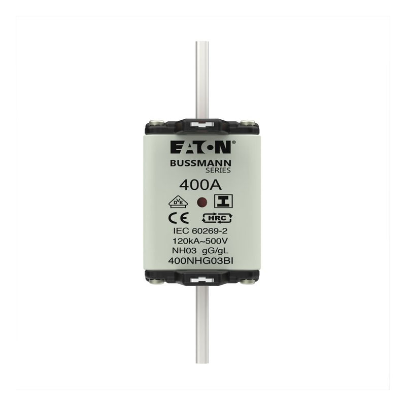 Eaton - Messersicherung Sicherungseinsatz Nieders. 400NHG03BI 400A AC 500V 120kA − 3 Stück