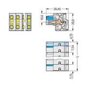 WAGO - Kabelsteckverbinder für Leiterplattensteckverbinder 2-Leiter-Federleiste 721-2203/026-000 CAGECLAMP,2,5mm²,lgr − 100 Stück