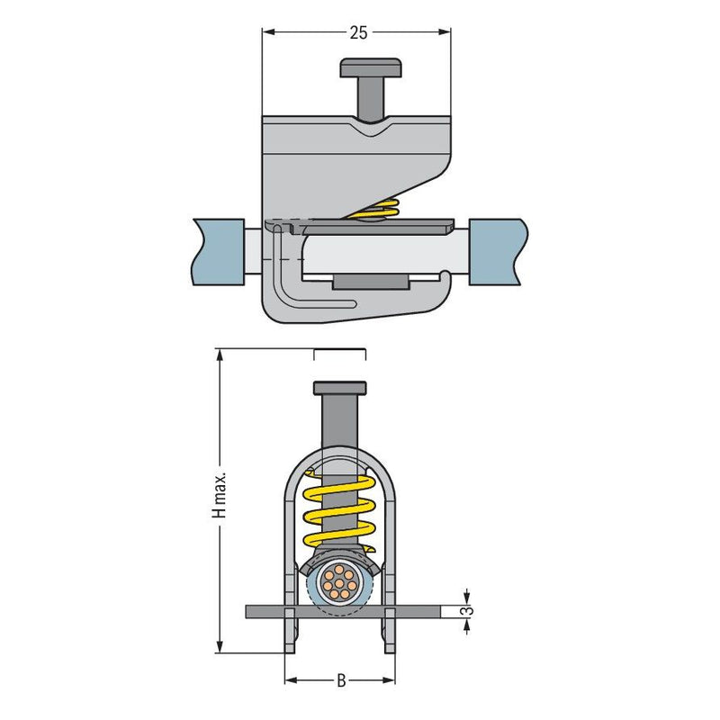 WAGO - Schirmanschlussklemme Schirmklemmbügel 791-111 11mm − 50 Stück
