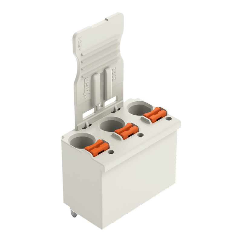 WAGO - Leiterplattensteckverbinder 1-Leiter-THT-Federleiste 2092-3153 CAGE CLAMP,lichtgrau − 100 Stück