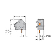WAGO - Leiterplattenklemme Anreihbare Leiterplattenk. 236-201 2,5mm² − 100 Stück