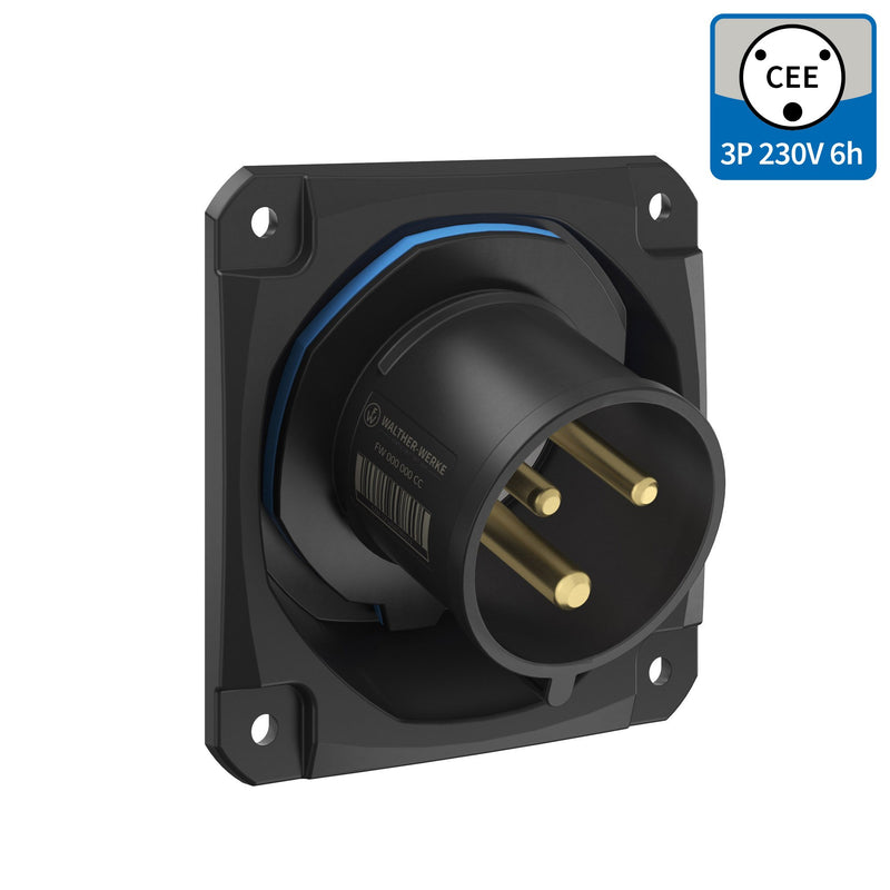 Walther Werke - CEE-Gerätestecker (IEC 60309) CEE NEO Anbaugerätestecker FW732306CC schräg 32A 3P 6h