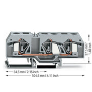 WAGO - Durchgangs-Reihenklemme Durchgangsklemme 283-671 0,2-16mmq grau − 20 Stück