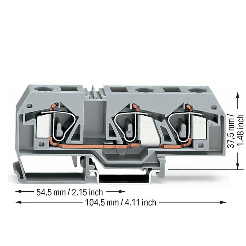 WAGO - Durchgangs-Reihenklemme Durchgangsklemme 283-671 0,2-16mmq grau − 20 Stück