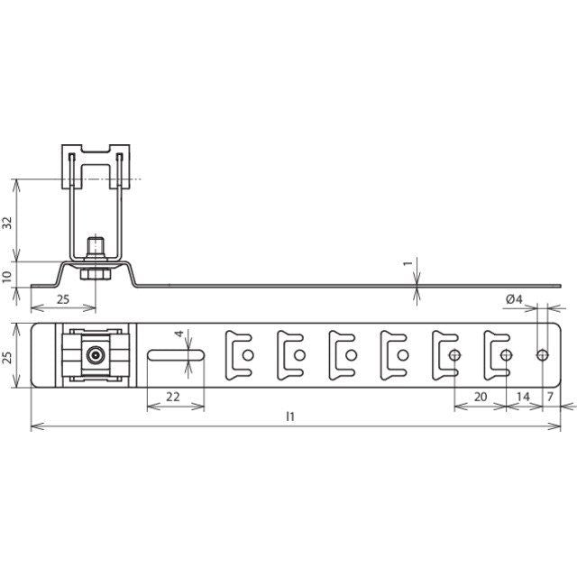 DEHN - Dachleitungshalter für Blitzschutz Dachleitungshalter DLH UG 8 H32 L205V2A UNIgrip NIRO