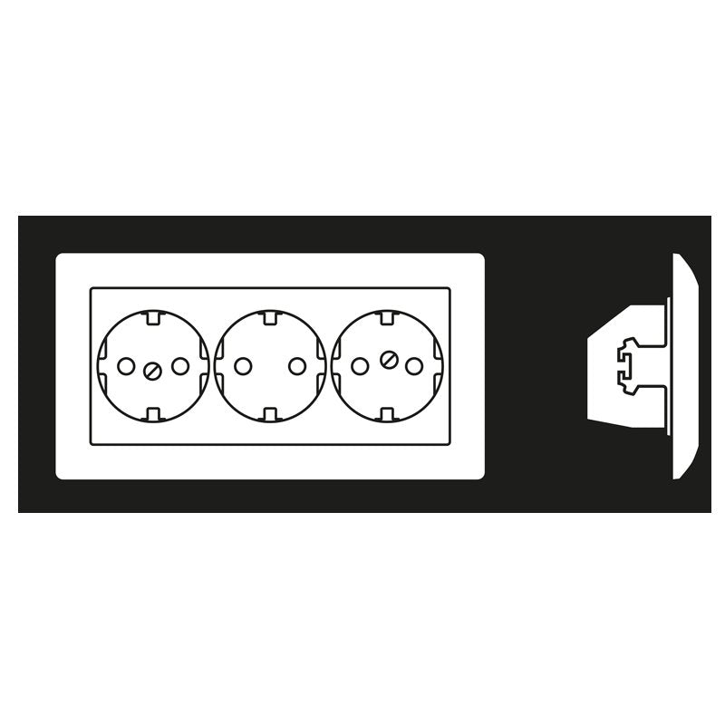 Jung - Steckdose Kanal-SCHUKO-Steckdose AS 523 BF WW 3-fach 16A 250V