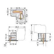 WAGO - Kabelsteckverbinder für Leiterplattensteckverbinder Federleiste 722-203/026-000 3p 5mm abgew. − 100 Stück