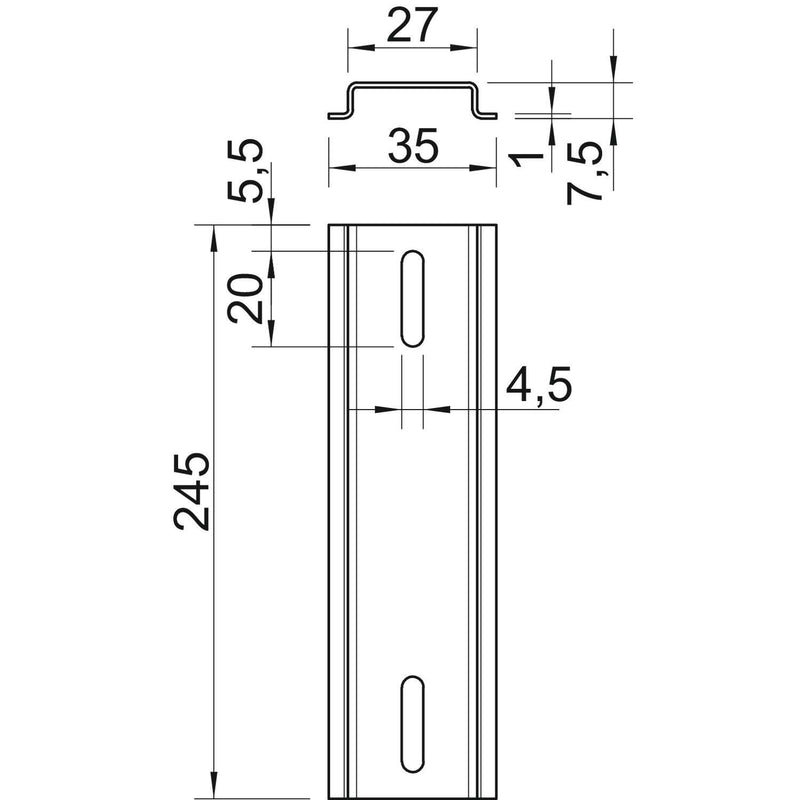 OBO Bettermann - Tragschiene Hutschiene 2069 T350 GTP − 10 Stück