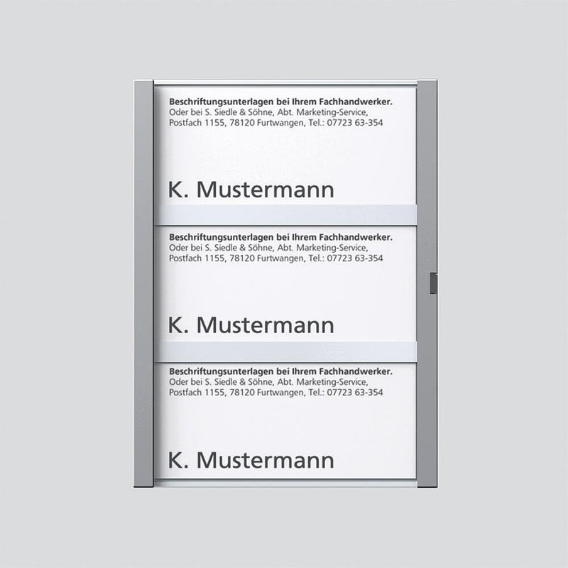 Siedle&Söhne - Zubehör/Ersatzteile für Türkommunikation Namensschild sil-met kpl. 200029792-00 f.TM 612-3 SM