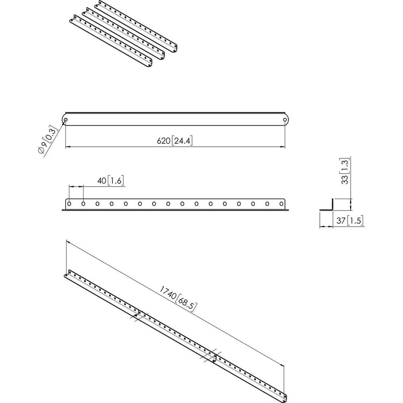 Vogels - Zubehör/Ersatzteile für Unterhaltungselektronik Curved Erweiterungsset PFA9143 sw Barco UniSee,2Arme