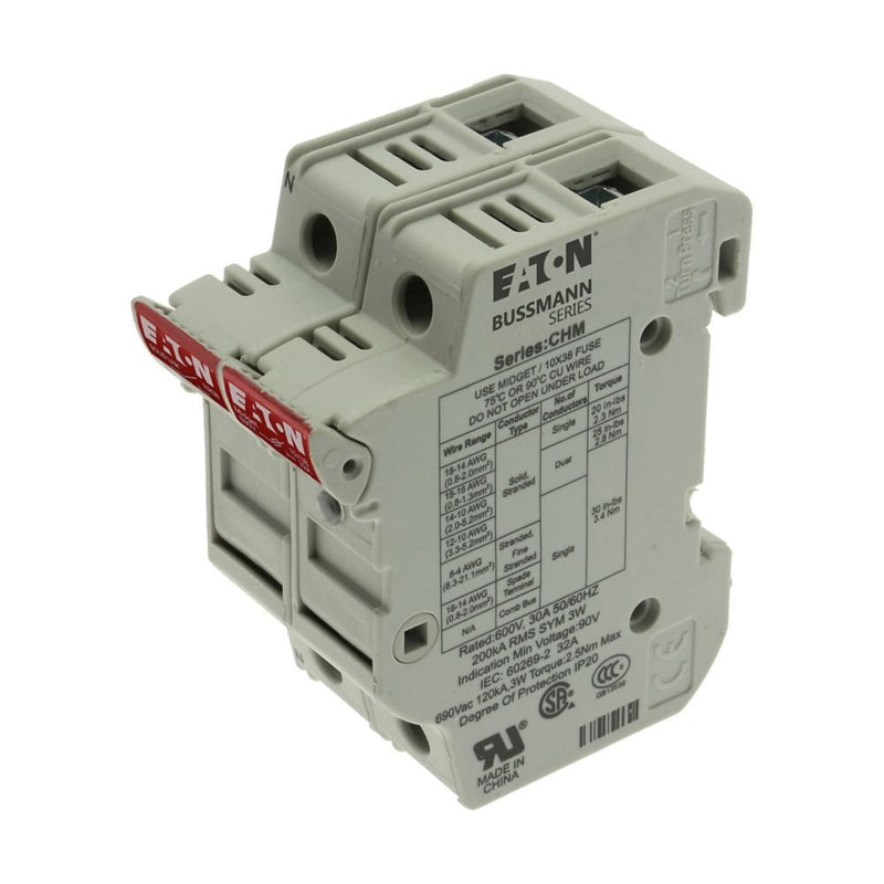 Eaton - Halter für zylindrische Sicherung Sicherungshalter Niedersp. 1P 10X38MF#CHM1DNIU 32A AC 690V 1polig+N − 6 Stück