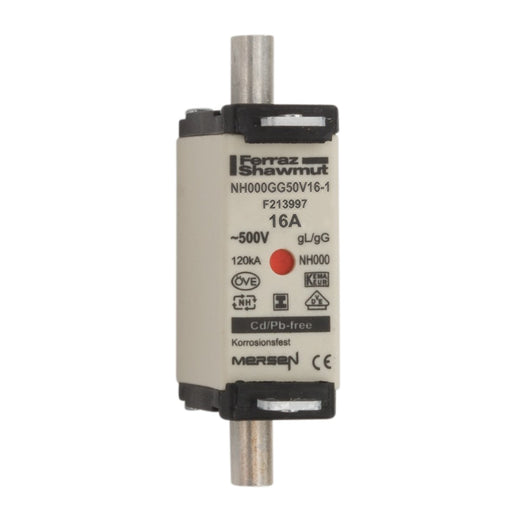 Mersen - Messersicherung NH-Sicherungseinsatz SG NH000GG50V16-1 Gr.000 gG 16A/500VKM
