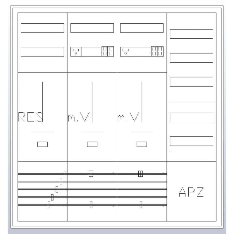 ABN - Zähler-Komplettschrank Zählerschrank S47ZA221 3Pkt 2Z 1R 1V 1APZ
