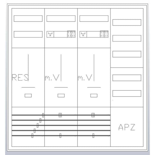 ABN - Zähler-Komplettschrank Zählerschrank S47ZA221 3Pkt 2Z 1R 1V 1APZ