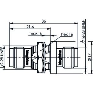 Telegärtner - Koax-Kupplung TNC-Verbindungsstück 100023836 Einb.(F-F), 50Ohm − 5 Stück