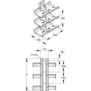 Niedax - Rohr-/Kabelhalter für Kabeltragsystem Kabeltragwannensystem KWS 4 F 4-fach