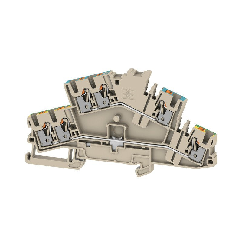 Weidmüller - Durchgangs-Reihenklemme Klemme A2T 2.5 3C N-PE PUSH IN, 2.5 mm² − 50 Stück