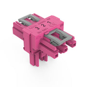 WAGO - Kompaktverteiler für steckbare Gebäudeinstallation T-Verteiler 3-polig 770-1613 Kod. B,pink − 50 Stück