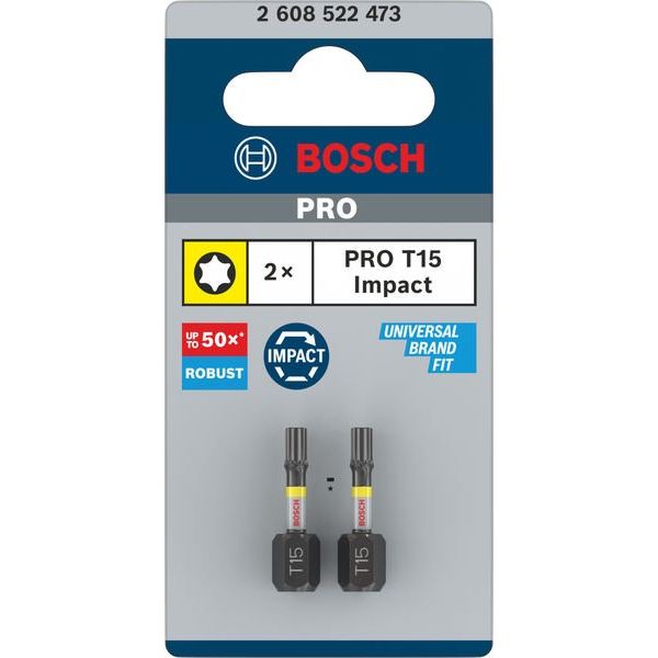 Bosch - Bit PRO Impact Bit, T15 2608522473 25 mm, 2-tlg