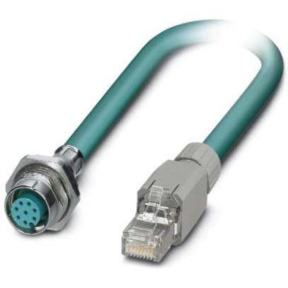 Phoenix Contact - Patchkabel Kupfer Industrie Netzwerkkabel VS-M12FSBP #1413095 4-paarig RAL5021