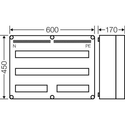 Hensel - Installationskleinverteiler Automatengehäuse Mi 1684 80TE