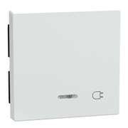 Merten - Abdeckung/Bedienelement für Installationsschalterprogramme Wippe Kontr.Fenster aws/gl 435225 Aufdruck Steckdose