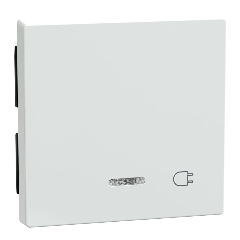 Merten - Abdeckung/Bedienelement für Installationsschalterprogramme Wippe Kontr.Fenster aws/gl 435225 Aufdruck Steckdose