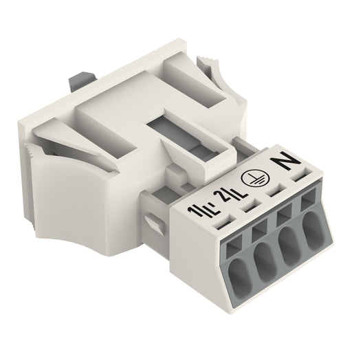 WAGO - Geräteanschluss für steckbare Gebäudeinstallation Snap-In-Stecker 890-734 4-polig,Kod. A,weiß − 50 Stück