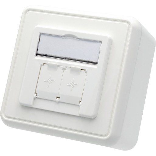 Telegärtner - Kommunikationsanschlussdose Kupfer Modulaufnahme 100021396 80x80, 2-fach AP