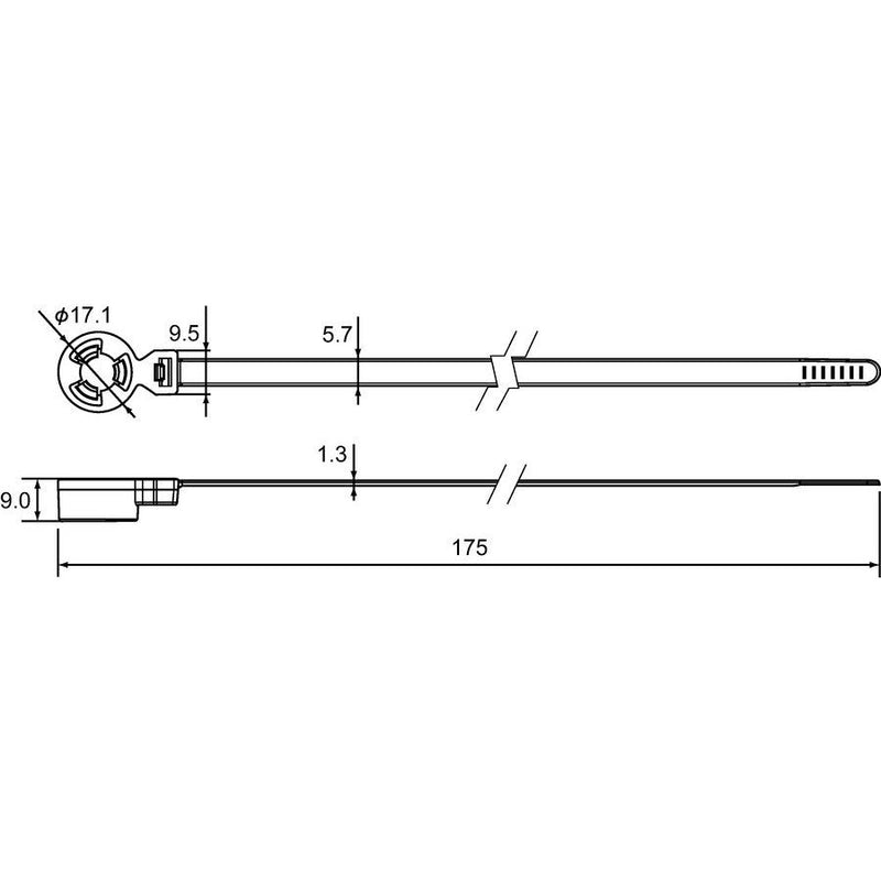 HellermannTyton - Kabelbinder Befestigungsbinder 1tlg. 157-00065(100) grau − 100 Stück